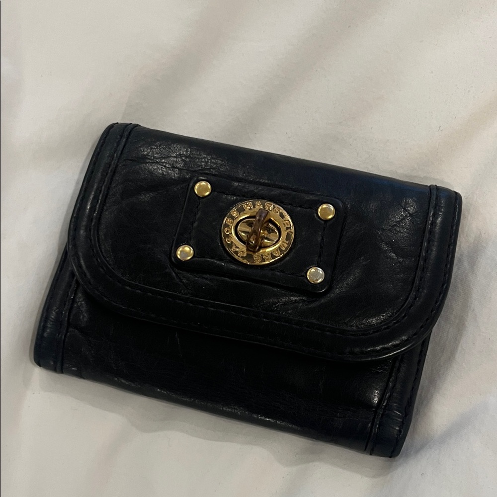 Marc Jacobs Leather Wallet with Gold Accents